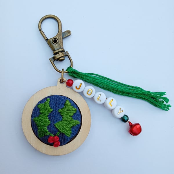 Holly Keyring or Bag Charm