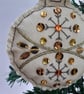 Round Linen Bauble, Gold - Image 2