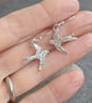 Sterling silver swallow earrings, Bird lover gift - Image 2