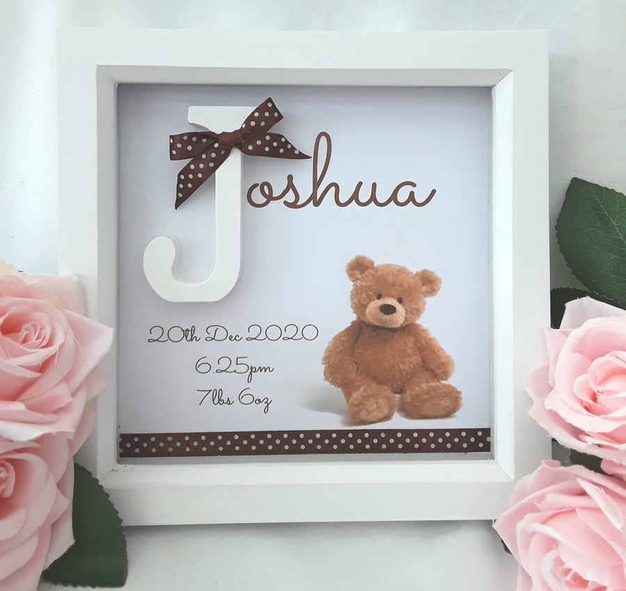 Personalised teddy for baby girl on sale