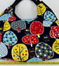 Handmade fully lined owl tree cotton tapestry hobo bag with faux leather detail - Image 6