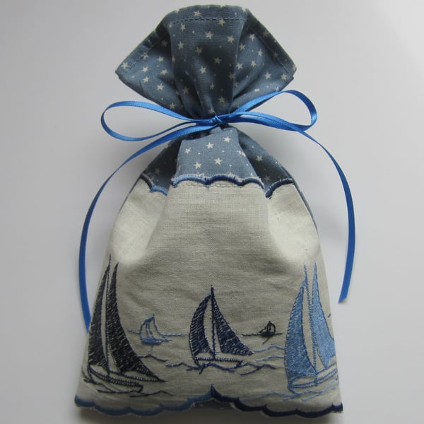 Blue Star Lavender Sachet with Yacht Design