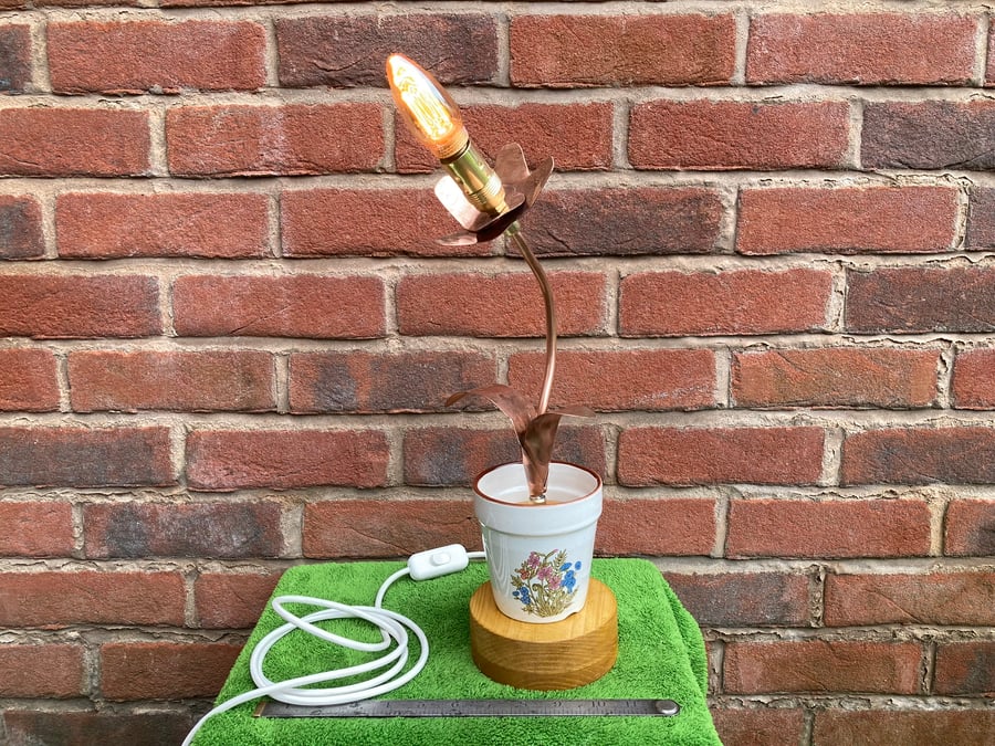 Steampunk Flower Table Lamp Copper Water Pipe Folksy