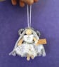 Tiny Silver And White Fairy Doll Decoration