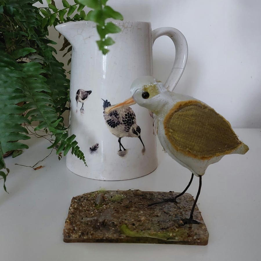 Wader inspired bird soft sculpture ornament decoration 
