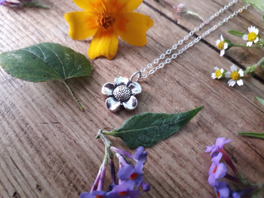 Summer Flower Silver Necklace No 2