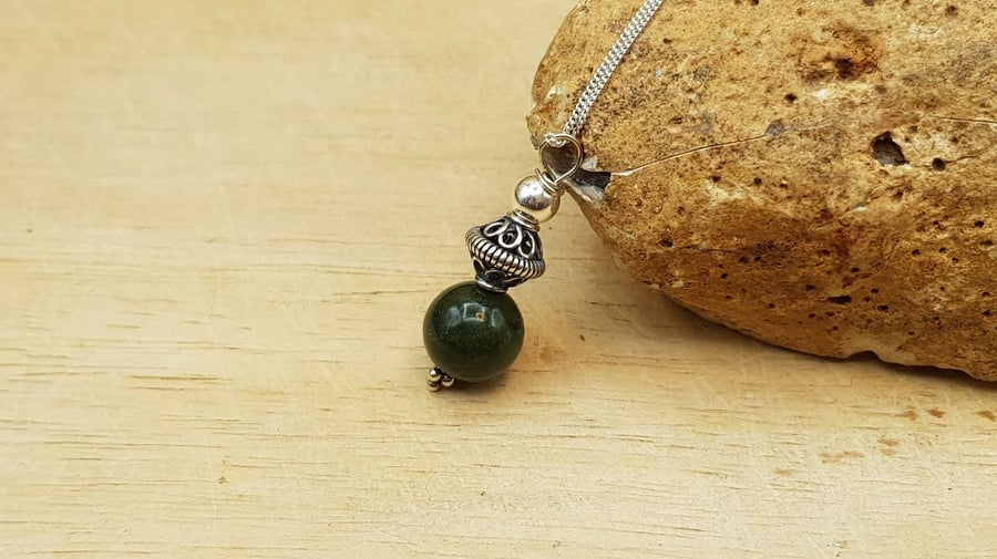 Small minimalist Jade pendant necklace. 12th anniversary gemstone 