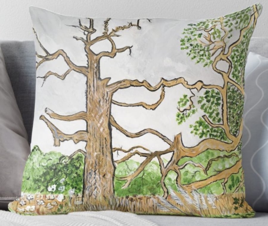 Throw Cushion Featuring The Painting ‘Lightning Strike’