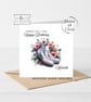 Floral Fabric Trainers Theme Happy Birthday Card