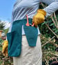Canvas Tool Belt for Gardeners with Harvest Pouch & Secateurs Pocket - Teal Blue - Image 3