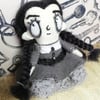 Miniature Wednesday Addams Inspired Art Doll