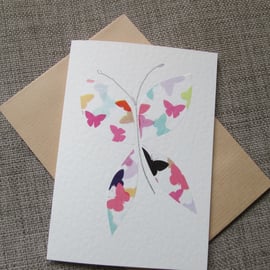 Bright Handmade Butterfly Card, bank inside