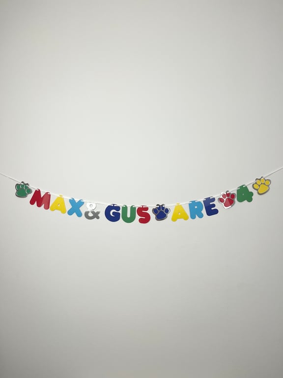 Dog or Cat Joint Custom Birthday Banner Personalised Party Bunting