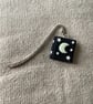 Handmade polymer clay black star and moon book bookmark