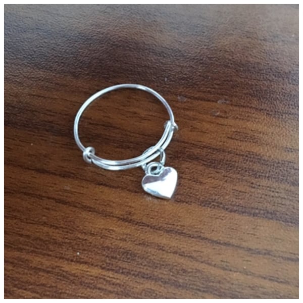 Heart charm ring