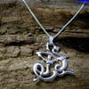 Silver Celtic Dragon necklace, Art Nouveau Dragon pendant, Handmade.