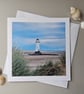 Beach Lighthouse Talacre Large Photographic Card Size 6" x 6" - Image 2