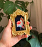 Oranda goldfish acrylic painting in gold frame