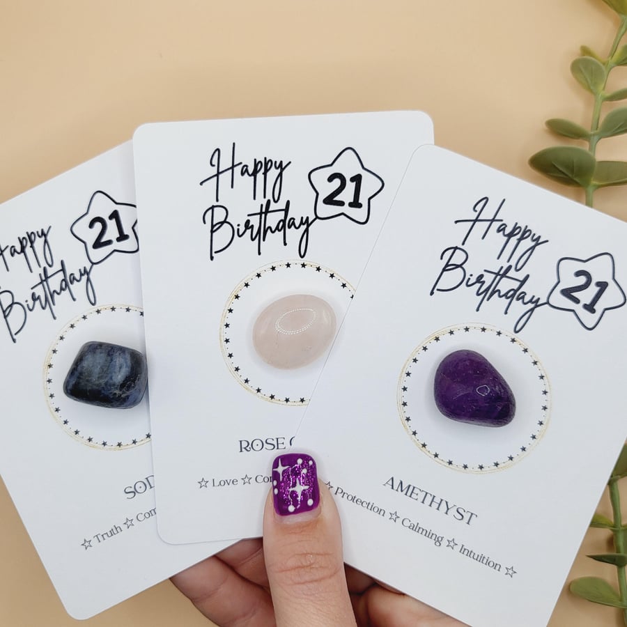 21st Birthday Gift Crystal Card For 21 Birthday Gift For Girl Gemstone Set For G