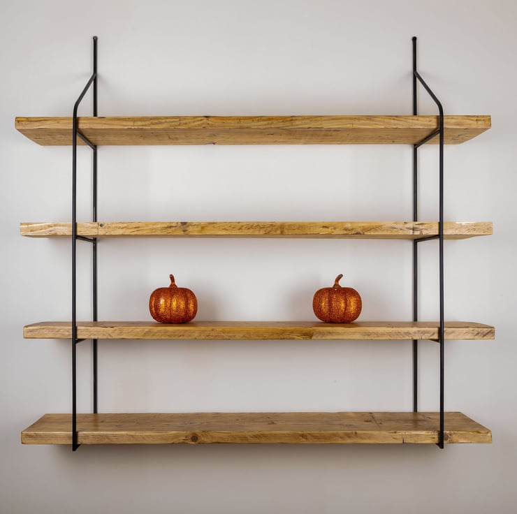 Rustic Shelves Four Tiers set with Brackets Wal... - Folksy