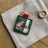 Festive Liberty fabric felt brooch badge