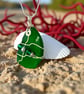 Green Seaglass Pendant on sterling silver chain - Image 3