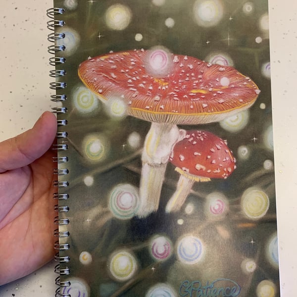 'Fairy Lights' Toadstool Notebook, sketchpad