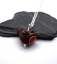 lampwork glass robin pendant necklace