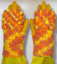 Crocheted Fingerless Dragon Scale Gloves - Image 5