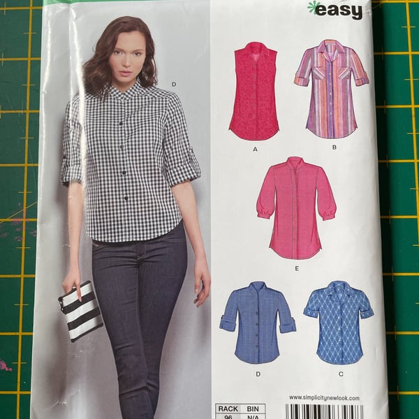 Woman's Shirt Pattern Size 8 - 18 New Look 6394 Multi Styles New Unused