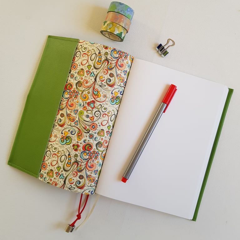 Green Leather Planner or Journal, A5 perfect for a Stationery Lover or Journaler