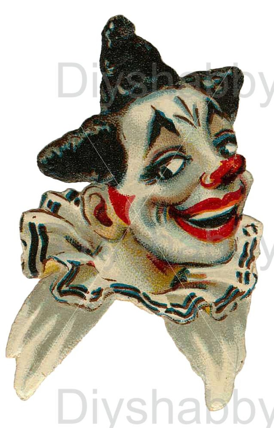Waterslide Wood Furniture Decal Vintage Image Transfer Shabby Chic Smiling Clown