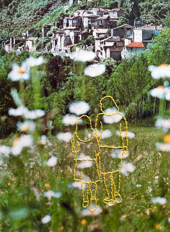 Hand embroidered vintage book page