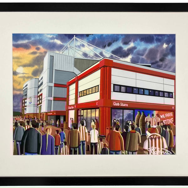 Stoke City, Bet 365 Stadium Framed Football Art Print. 20" x 16" Frame Size