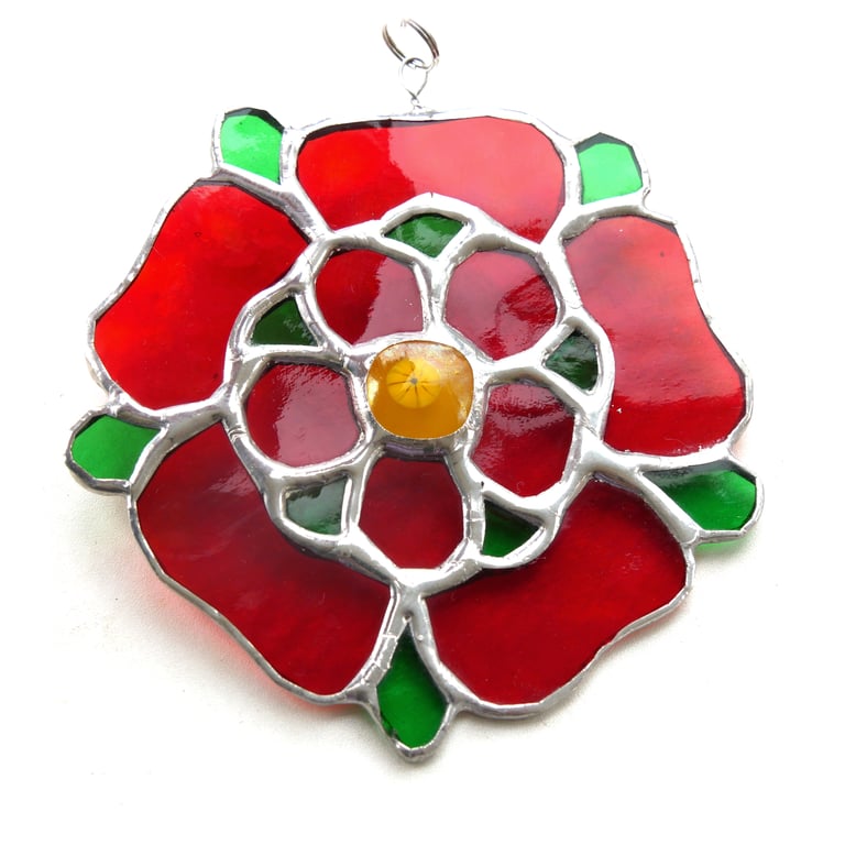 Lancashire Rose Suncatcher Stained Glass 