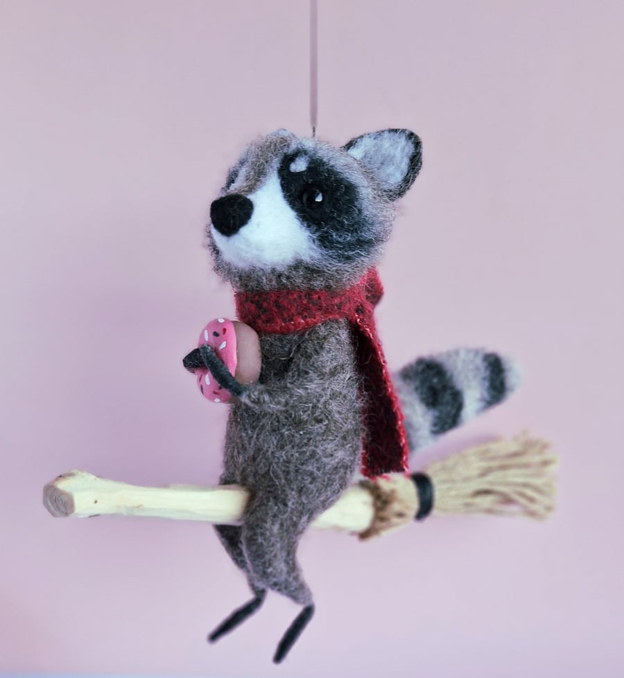 Donut Raccoon Broom