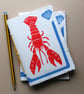 Handprinted Lobster notebook - Image 1