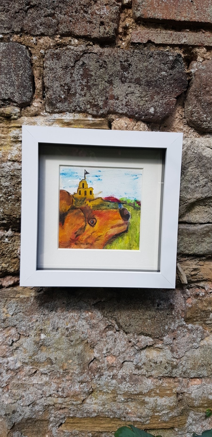 Dog Day Out, Original mixed media art