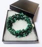 Green Malachite Memory Wire Bracelet - Image 5