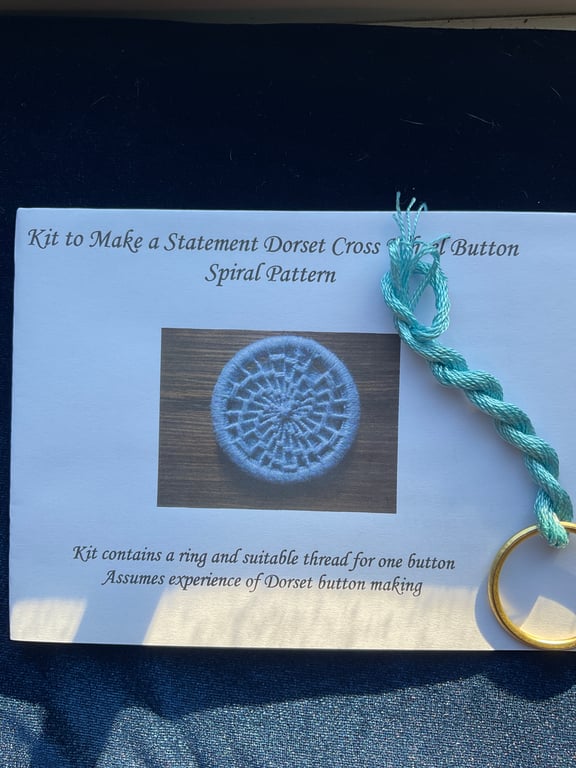 Kit to Make a Statement Dorset Button, Spiral Design, Pale Jade
