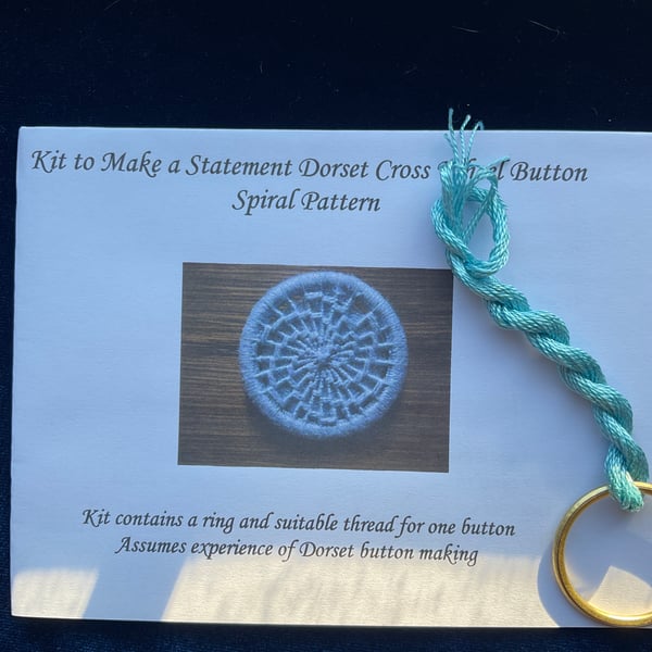 Kit to Make a Statement Dorset Button, Spiral Design, Pale Jade