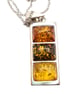  Baltic Amber pendant in 3 different colours set in sterling silver - Image 3