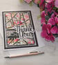 Thank You Card Modern Pink Watercolour Flowers 3D Luxury Handmade Card - Image 1