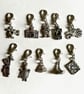 10 Clip on charms, zipper pulls - various designs shown, classroom gift 