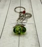 Handmade Angel Keyring - Lampwork Glass Heart Bag Charm - Guardian Angel Gift.