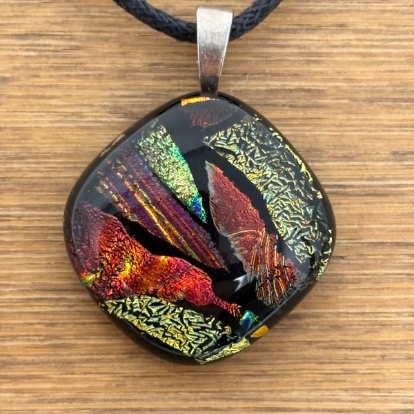 Multi Coloured Fused Glass Pendant