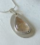 Sterling Silver Freeform Pendant with Rutilated Quartz Gemstone, - Image 1