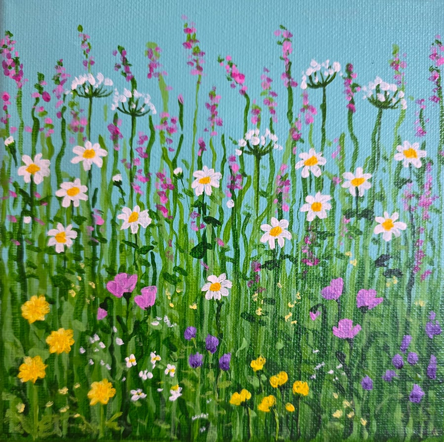 'Country Garden' acrylic on mini canvas