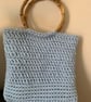 Lovely baby blue crochet handbag