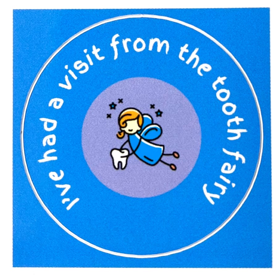 Free UK Postage Blue Lost my Tooth visit from the tooth fairy vinyl stickers.